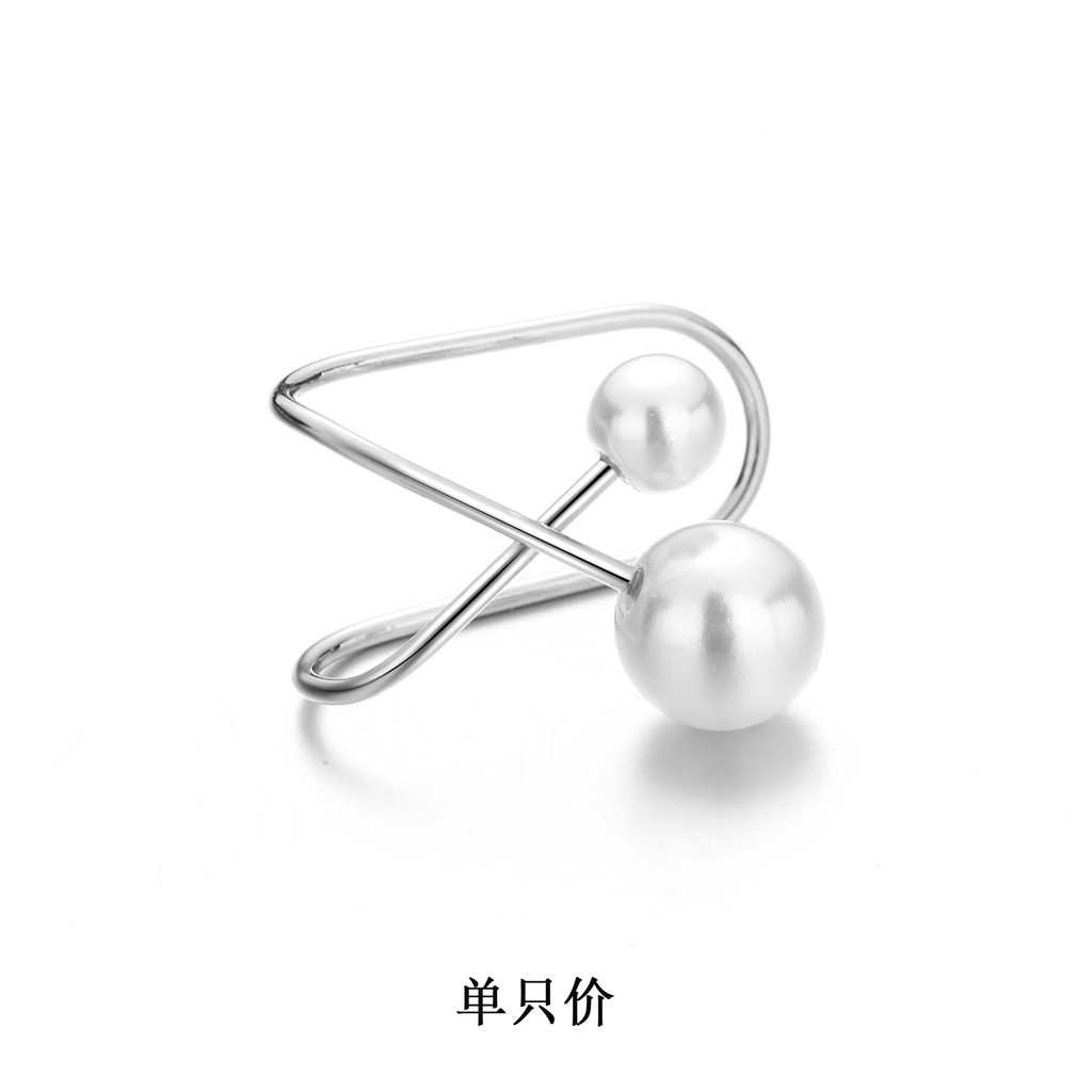 (044) Khuyên Tai Kẹp Không Cần Bấm Lỗ Tai Đính Ngọc Đan Chéo