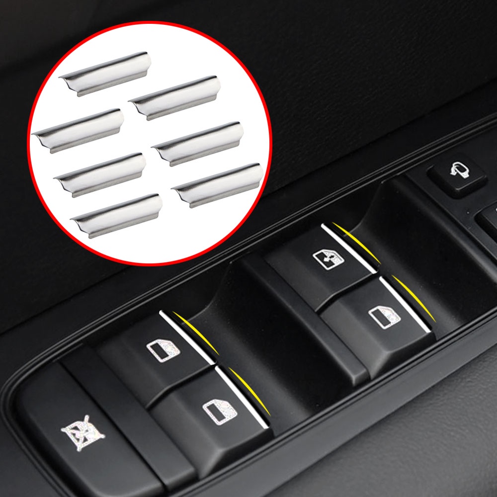 Set 7 Miếng Dán Trang Trí Công Tắc Cửa Sổ Xe Hơi KIA Sportage R RIO K2 K3 K5