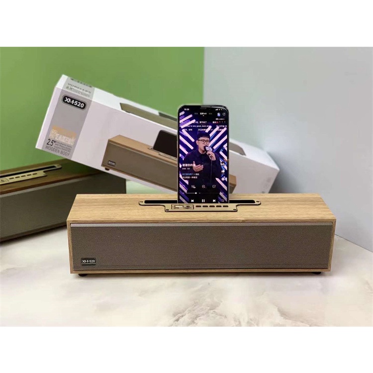 Loa bluetooth XM 520 Siêu Bass Loa Bluetooth Để Bàn Vỏ Gỗ 20W Thiết Kế Sang Trọng Âm Thanh Trầm Ấm Bảo Hành 12 Tháng