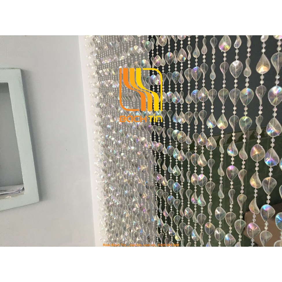 Mành hạt nhựa pha lê bảy màu, rèm cửa trang trí decor
