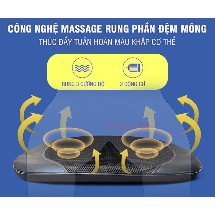 [OKBUY.VN] Ghế Massage Lưng, Cổ, Mông Xoa Bóp Dây Ấn Rung, Nhiệt Hồng Ngoại Nikio NK-180 - Màu đỏ - CHÍNH HÃNG