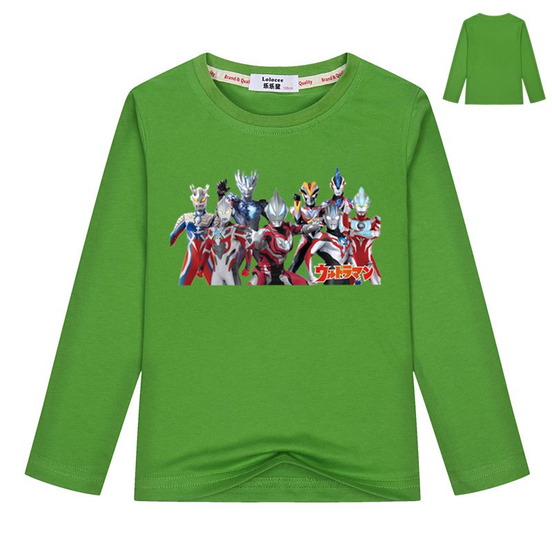 Áo thun dài tay cho bé trai Ultraman Group Quần áo siêu nhân