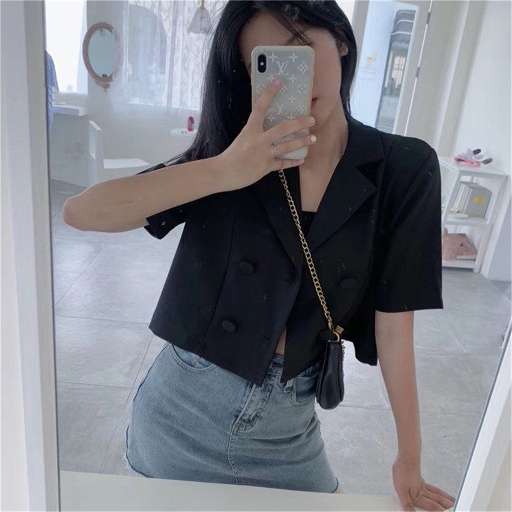 Áo khoác blazer ngắn tay thời trang Hàn Quốc thanh lịch cho nữ | BigBuy360 - bigbuy360.vn