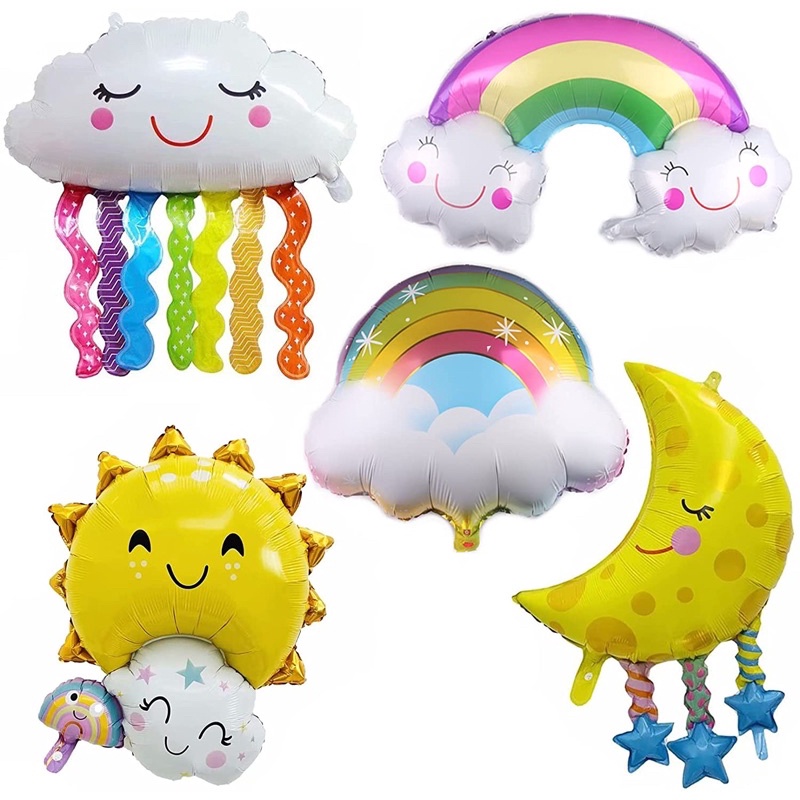 Bong bóng hình đám mây, cầu vồng, mặt trời, mặt trăng dễ thương