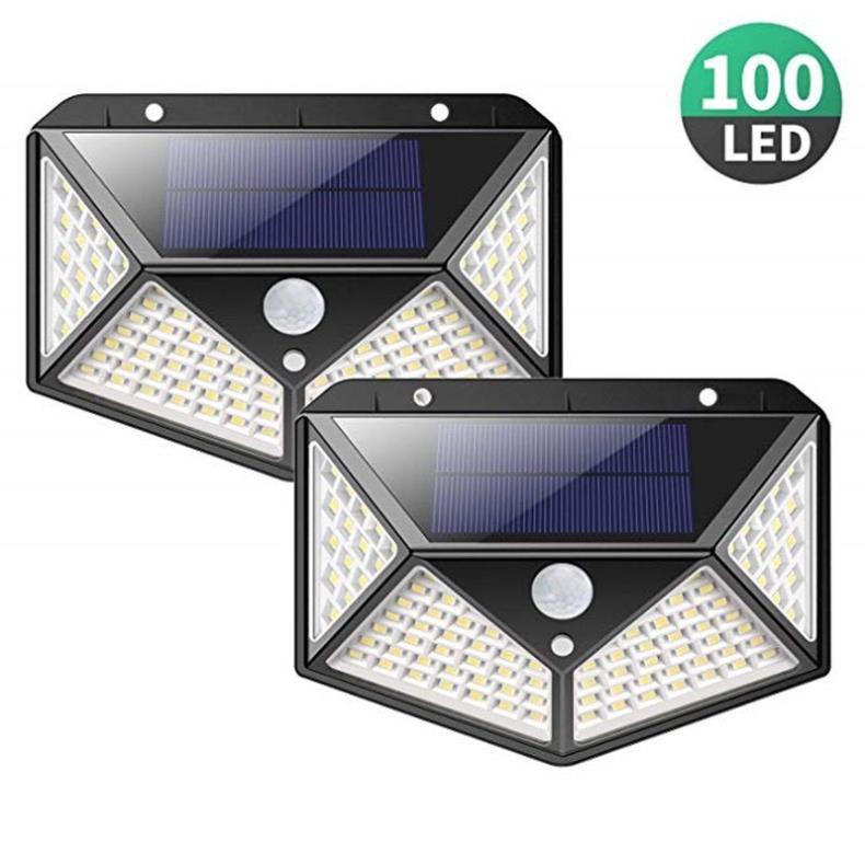 ĐÈN NĂNG LƯỢNG MẶT TRỜI SOLAR 100 LED SIÊU SÁNG CẢM BIẾN ÁNH SÁNG VÀ CHUYỂN ĐỘNG mã 02