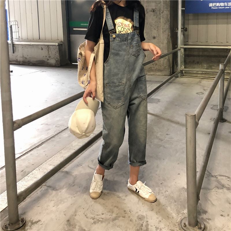 SUXI Jumpsuit thời trang có dây đeo vai tiện dụng phong cách Hàn Quốc cho nữ