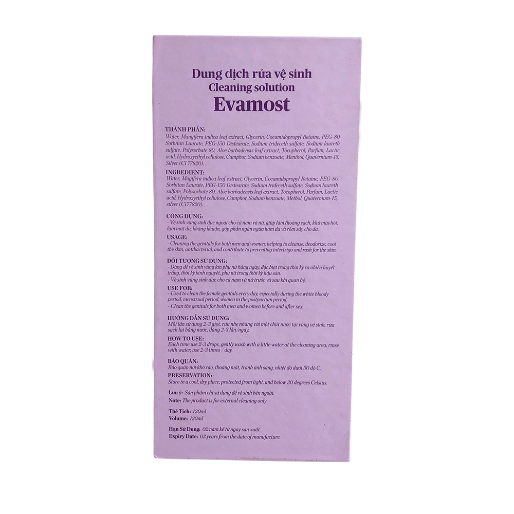 Evamost dung dịch vệ sinh phụ nữ 120ml Việt Nam Mit Beauty khử mùi hôi cô bé giúp làm thoáng sạch thơm tho