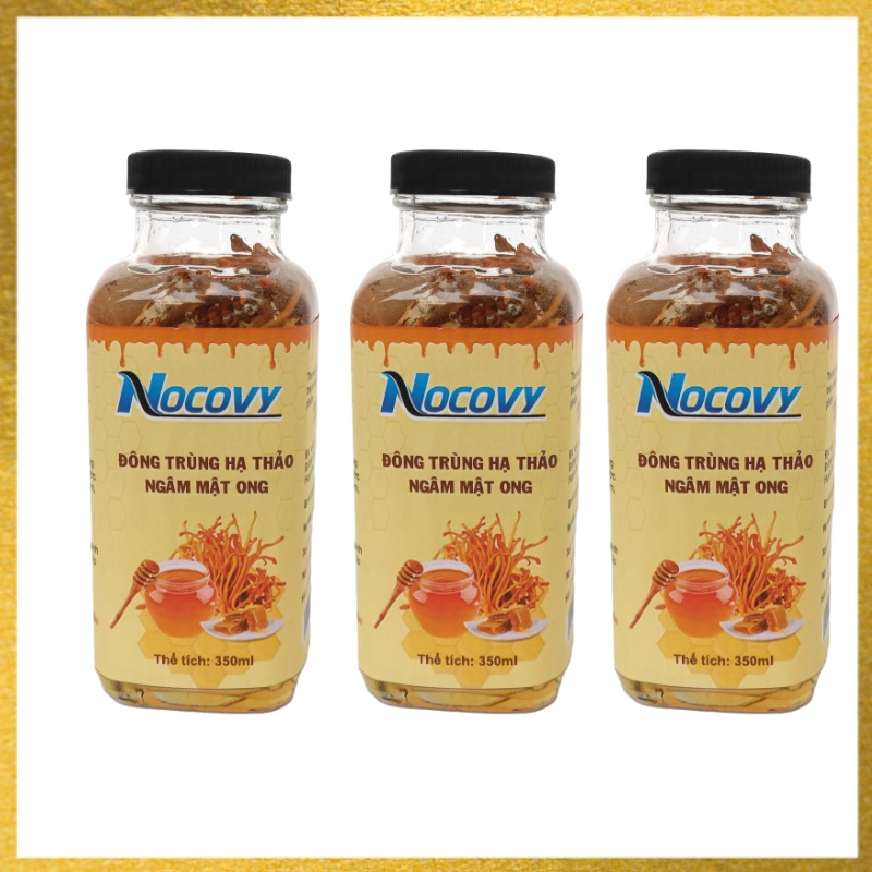 Đông trùng hạ thảo NOCOVY ngâm mật ong nguyên liệu nhộng tằm nguyên con và sợi thăng hoa cao cấp giúp đẹp da, phòng cúm