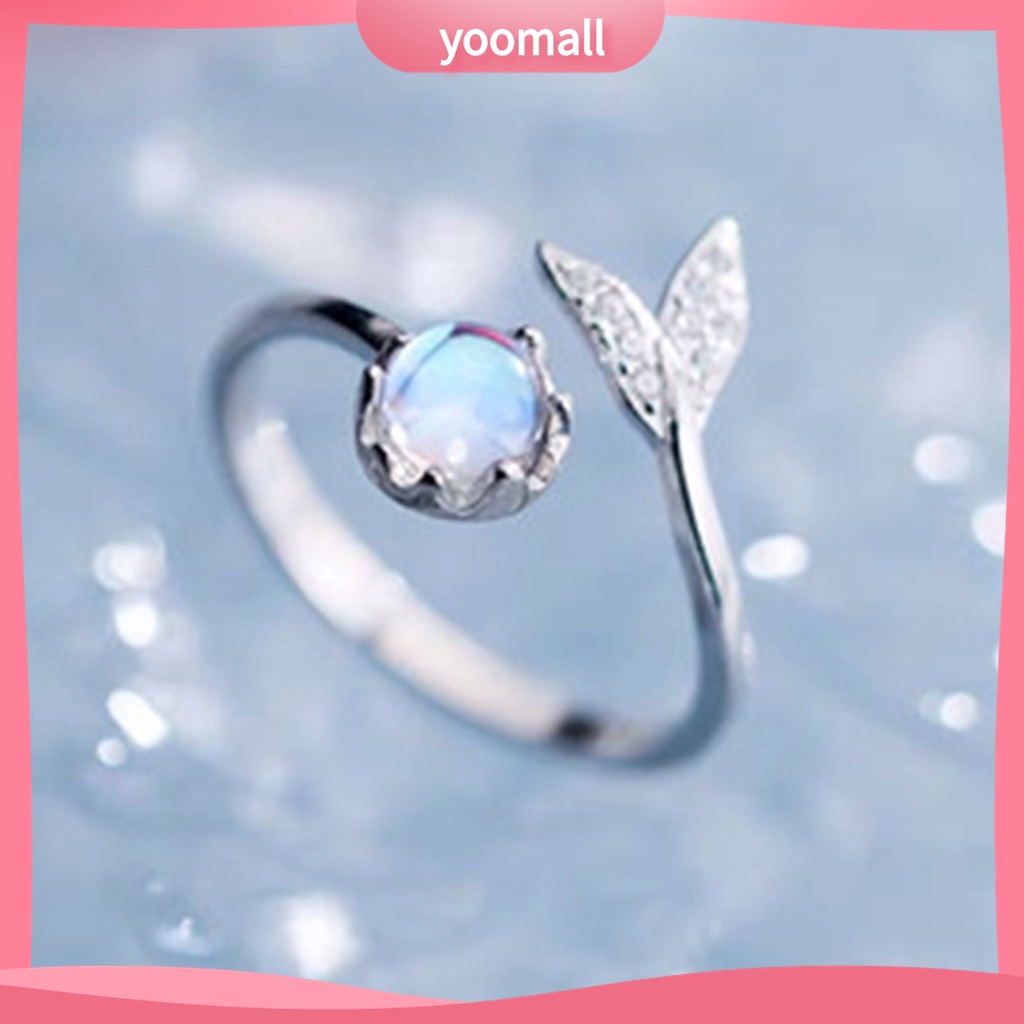 Yomall♡ Nhẫn Hở Hình Đuôi Cá Sáng Tạo Bằng Hợp Kim Chống Rỉ Sét Thời Trang Cho Nữ