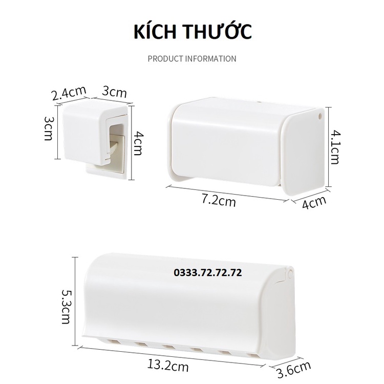 Móc treo bàn chải đánh răng dán tường, kệ để bàn chải đánh răng Phong Cách Hiện Đại, Tối Giản