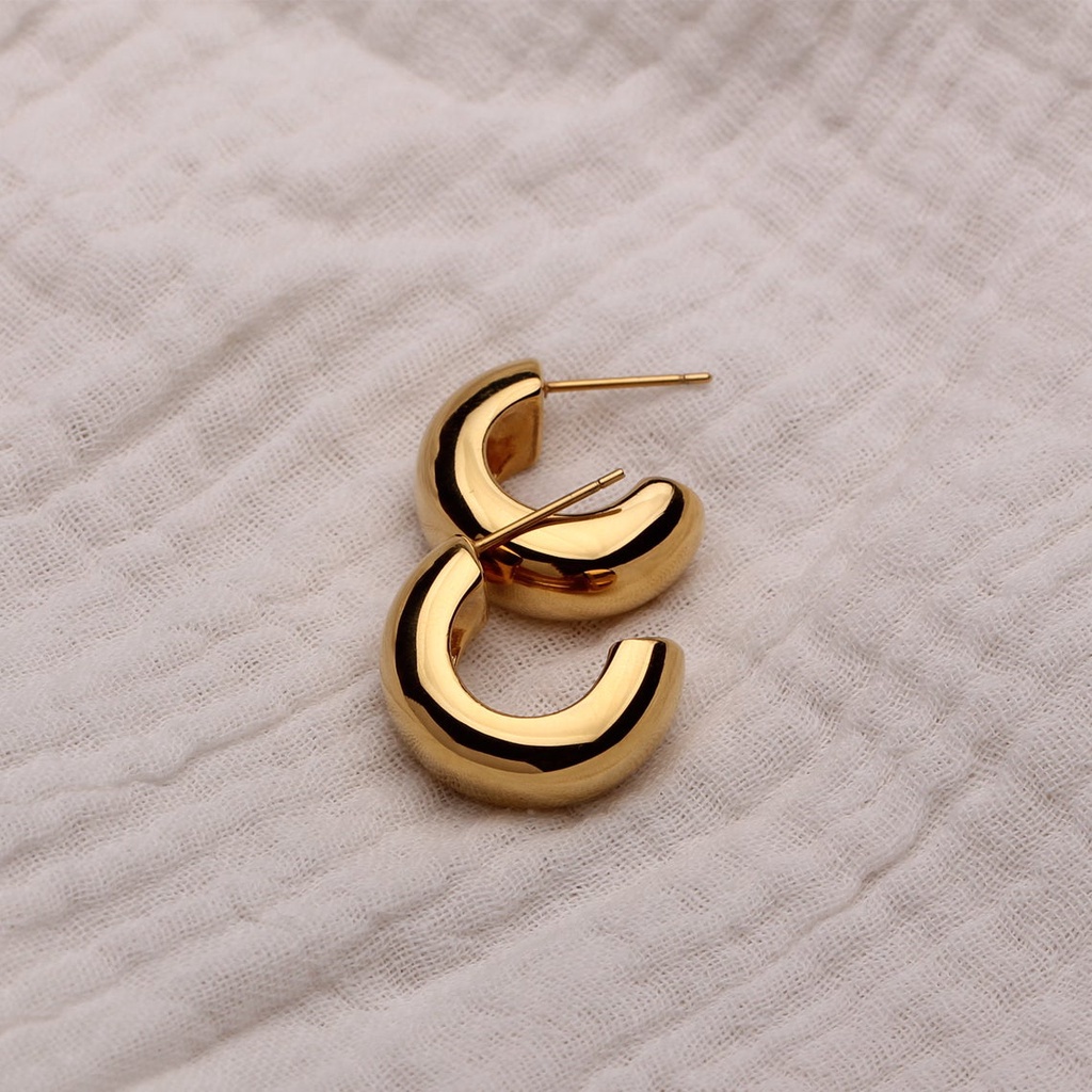 Khuyên tai tròn VNOX bằng thép không gỉ thời trang