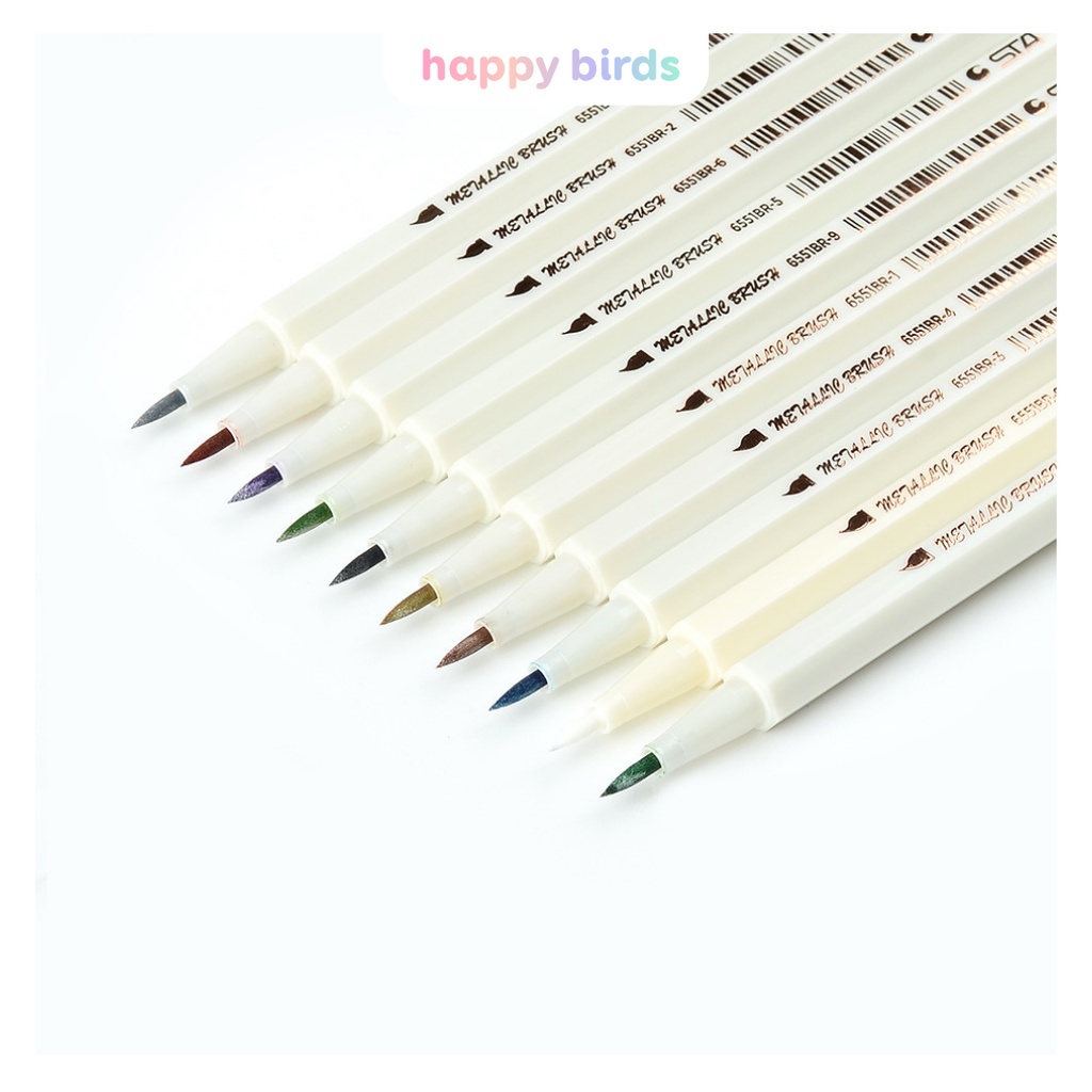 Bút brush bút lông mềm winzige brush pen metallic soft mực đều màu ánh nhũ - ảnh sản phẩm 8