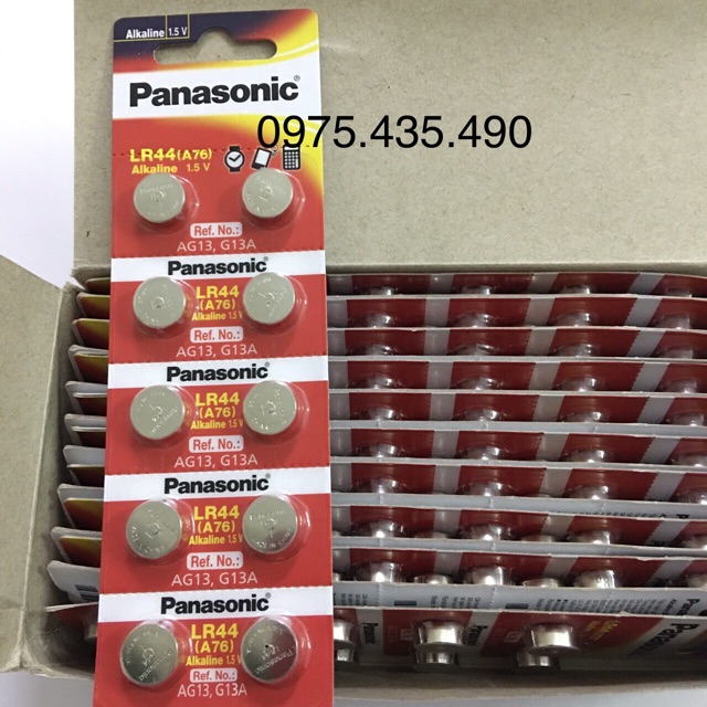 Pin LR44 A76 AG13 Panasonic Chính Hãng Vỉ 10 Viên