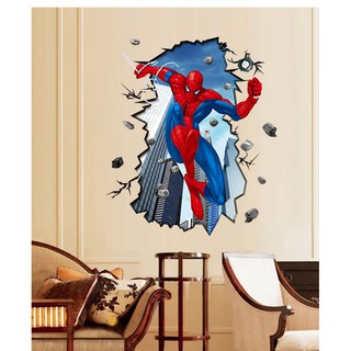 Decal người nhện 3D dán tường