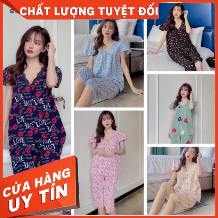 Đồ Ngủ Bigsize Lửng ren cổ tim 55-90kg mặc cực Xinh ở Nhà chất lụa Cao Cấp - SIÊU HOT