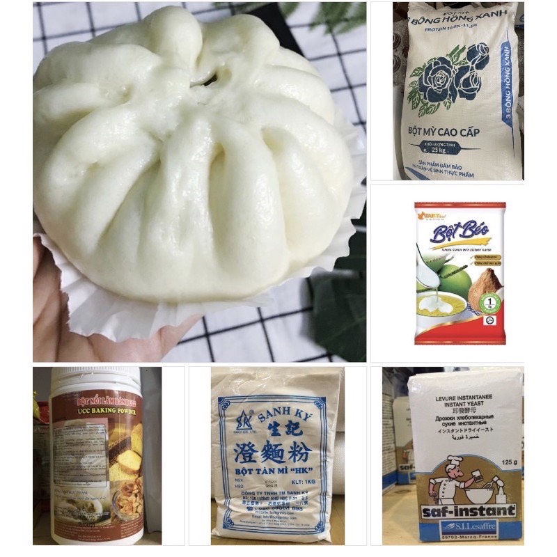 Nguyên liệu làm bánh bao ( 10 chiếc )