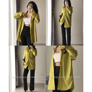 Áo sơ mi thô mềm 8 màu trơn oversize