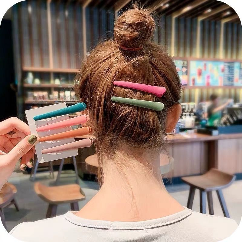 Set 10 Kẹp Tóc Mỏ Vịt Bằng Acrylic Màu Đục Cho Nữ