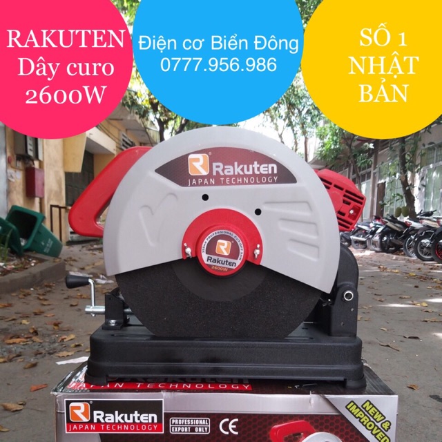 Máy cắt bàn RAKUTEN 2600W chạy dây curo Nhật Bản đĩa cắt 355mm