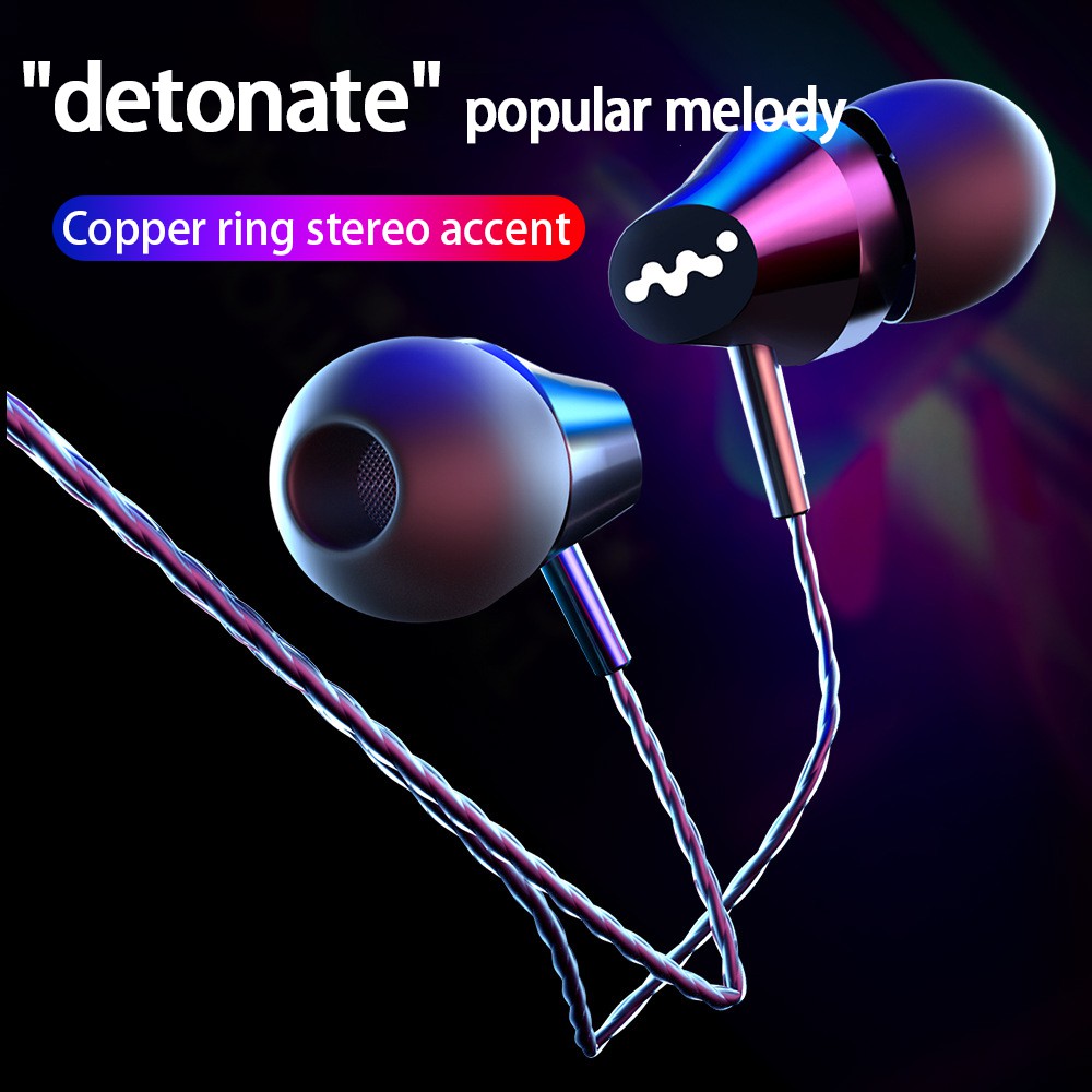 Tai Nghe Nhét Tai Jack 3.5mm Âm Thanh Siêu Trầm Có Micro Chống Ồn Chuyên Dụng