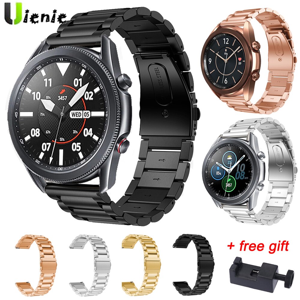 Dây đeo đồng hồ thay thế bằng kim loại không gỉ cho Samsung Galaxy watch 3 45mm 41mm active 2
