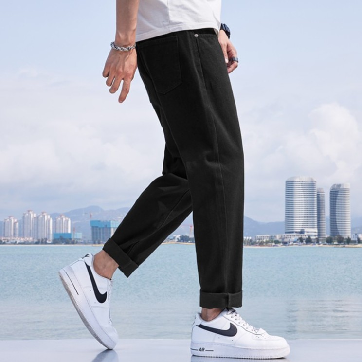 Quan Jean Nam Đen Trơn Đ-09 Baggy Ống Đứng tại Baggy Store 88