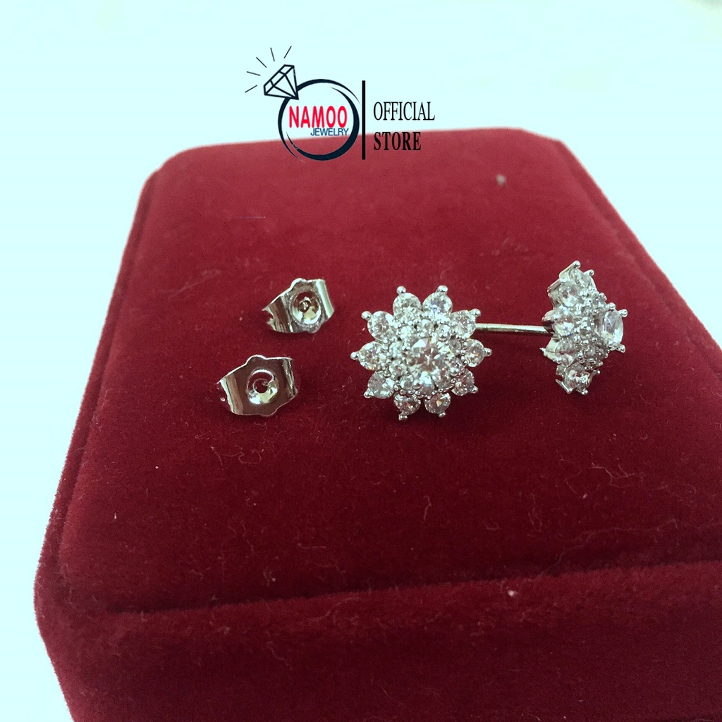 Khuyên Hoa Đá T715 Mạ bạc Không Gỉ Namoo Jewelry