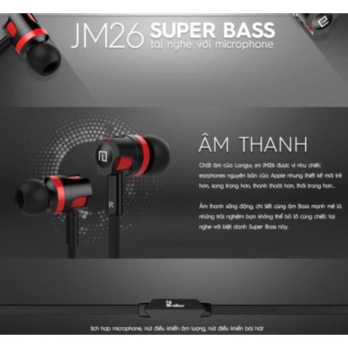 Tai Nghe Nhét Tai Langsdom JM26 Bass Mạnh - Hàng Chính Hãng