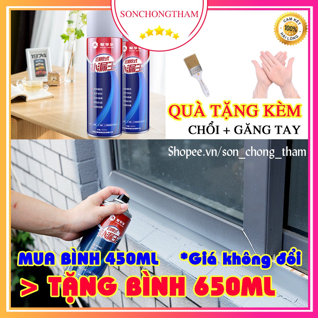 [MUA 1 TẶNG 1] Sơn Chống Thấm 💝TUYỆT ĐỐI 💝 Bình Xịt Vua Chống Thấm Dột Loại Lớn 650ml