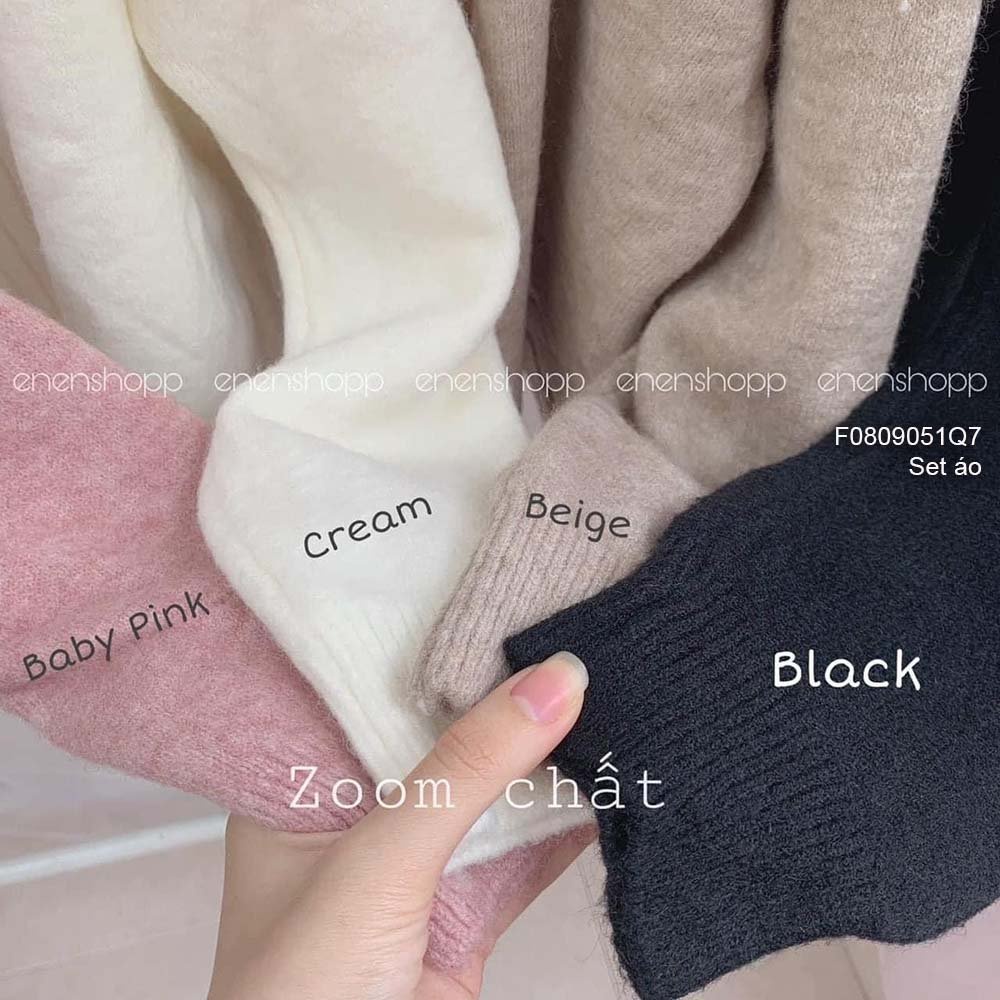 Set áo len cặp áo khoác tay dài kèm áo 2 dây hàng QC!