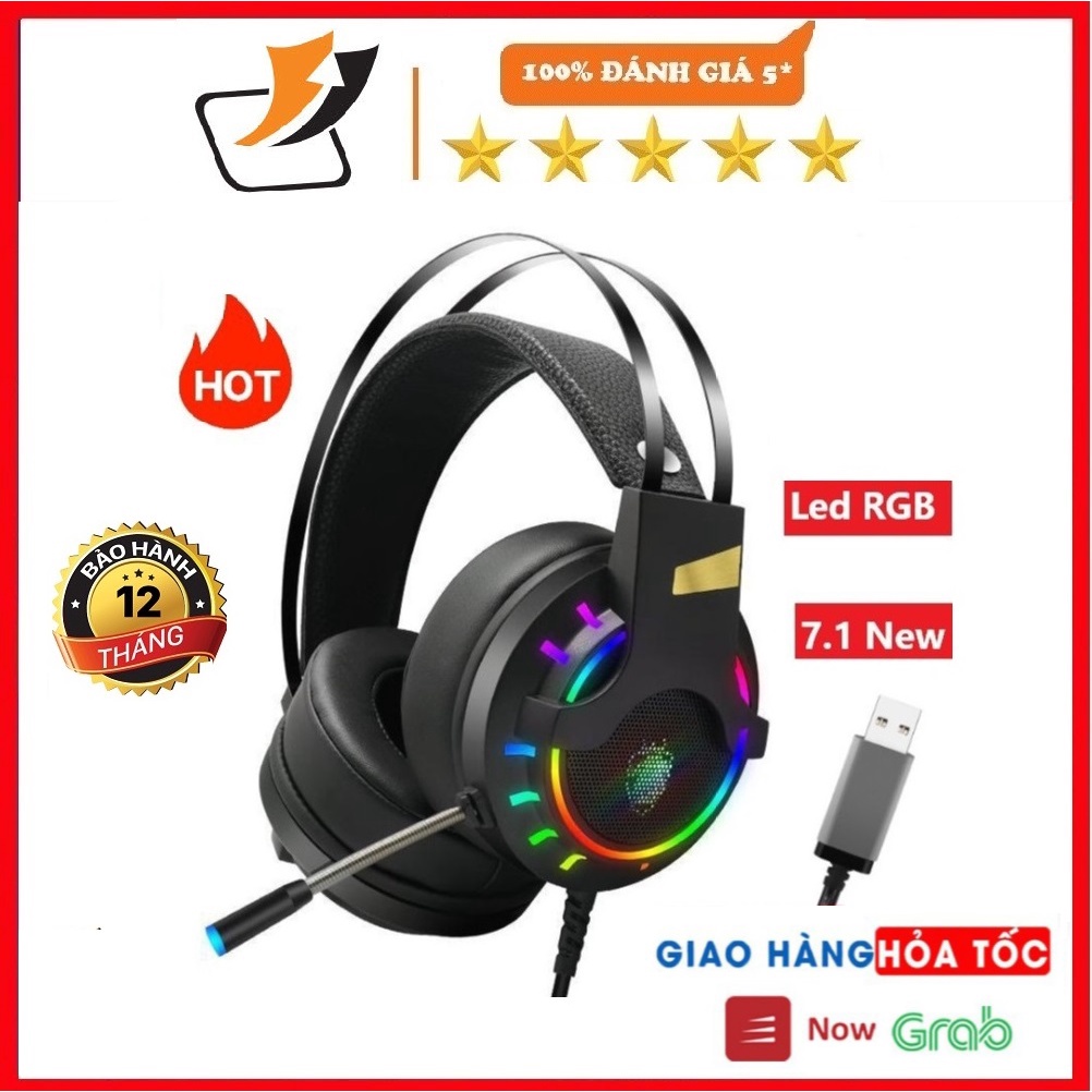 Tai nghe chụp tai gaming có dây Tuner K3, 7.1 Led RGB, có mic dành máy tính, gaming, USB 7.1 - Mẫu mới.