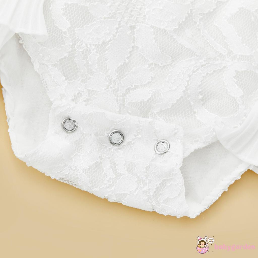 BABYGARDEN-0-24months Baby Girl Summer White Off The Shoulder Ruffled Romper Bodysuit Birthday Gift