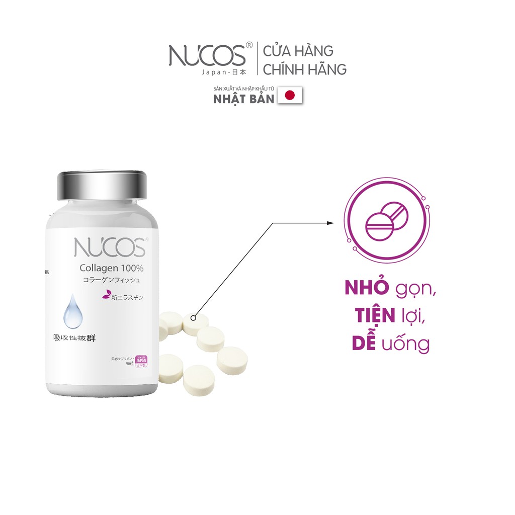 Collagen đẹp da dưỡng ẩm Nucos collagen 100% 90 viên | BigBuy360 - bigbuy360.vn