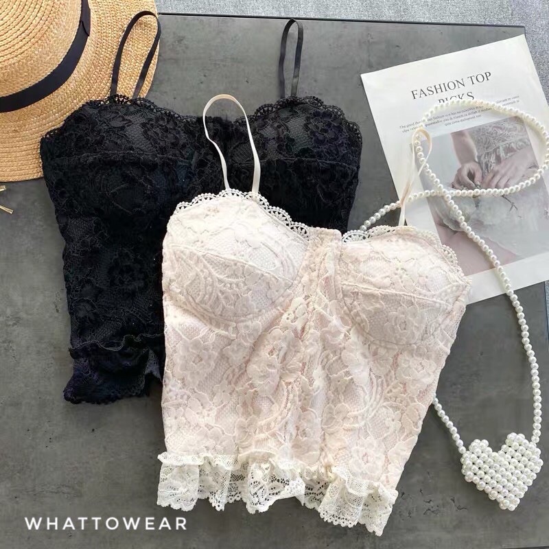 Bralette đan dây lưng sẵn mút ngực và lót