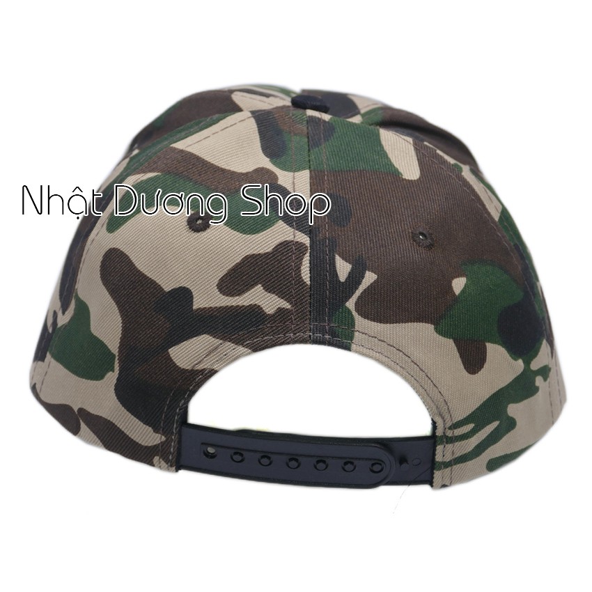 [ Hình thật ] Nón Hiphop Snapback sọc lính thêu chữ Hope - Sọc lính chất liệu vải cao cấp