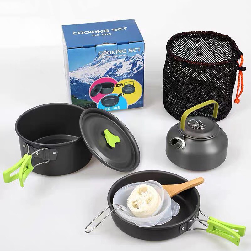 Bộ nồi chảo dã ngoại cắm trại mini Mountainhiker nấu ăn pha cafe du lịch 8 món tiện ích thích hợp cho mọi chuyến đi
