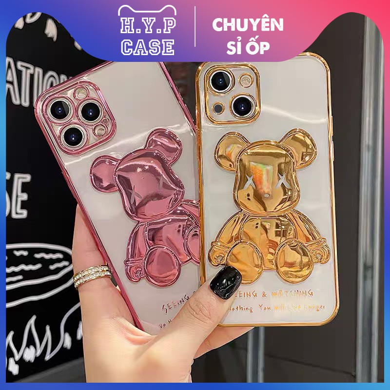 Ốp Lưng Iphone BEARBRICK Bóng Nổi 3D Viền Si Chống Bẩn Cạnh Vuông (02) | BigBuy360 - bigbuy360.vn