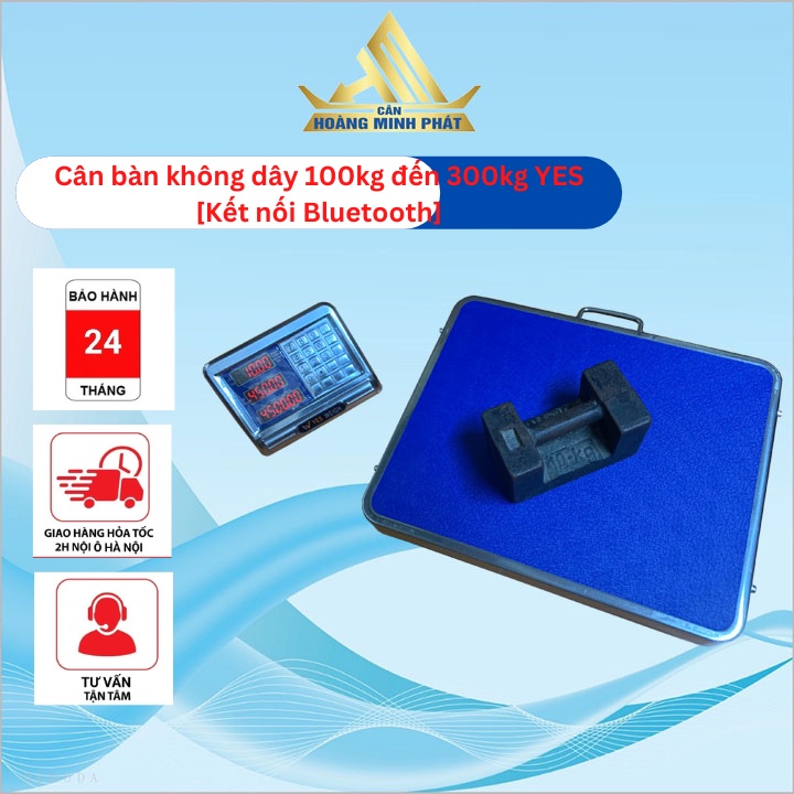 Cân Bàn Điện Tử Không Dây Chống Nước 100kg, 150kg, 300kg YES Kết Nối Bluetooth. Bảo Hành 2 Năm [ CÂN HOÀNG MINH PHÁT ]