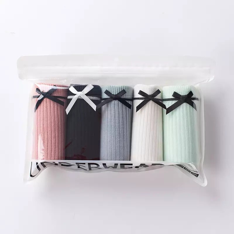 Quần Lót Nữ ❤️️MUJI COTTON❤️️ Quần Lót Nữ Cotton dễ thương mềm mại tôn dáng  gân tăm phối nơ xinh | BigBuy360 - bigbuy360.vn