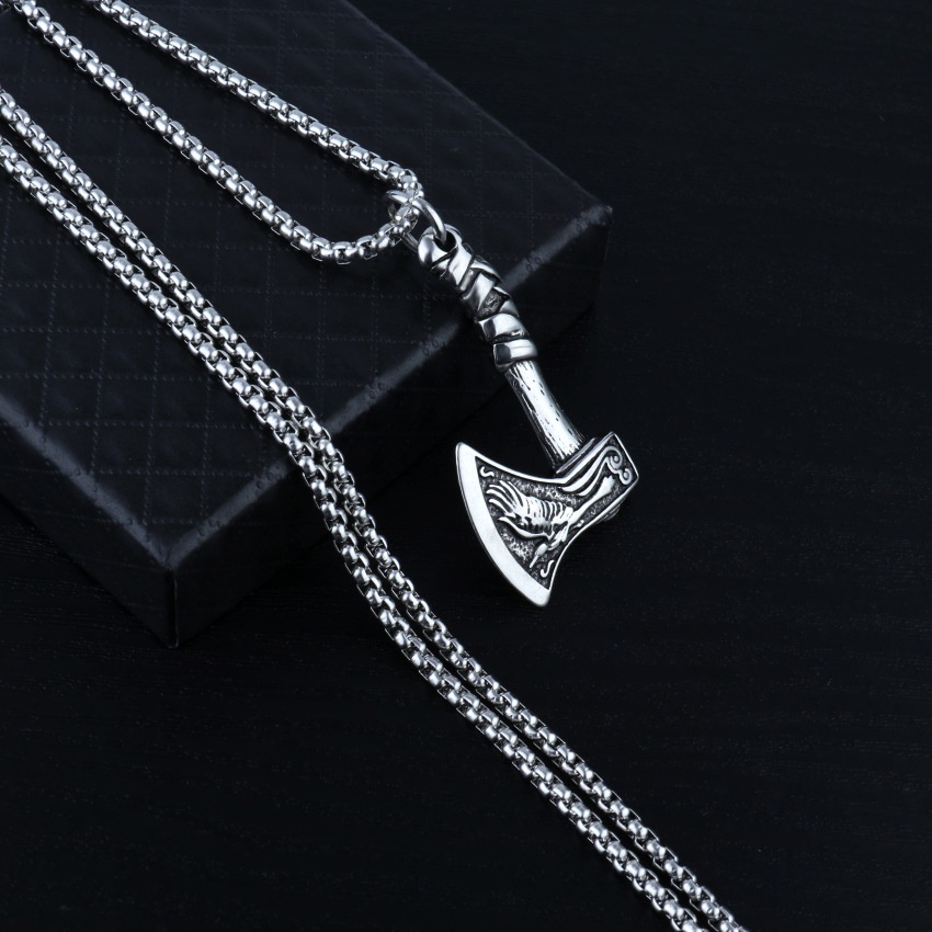 Vòng cổ nam nữ unisex dây chuyền Saz store màu bạc Titan đẹp phụ kiện thời trang- Vòng Cổ Axe