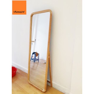 GƯƠNG SOI TOÀN THÂN CHỮ NHẬT BO GÓC GỖ THÔNG CÓ CHÂN GSTT238A