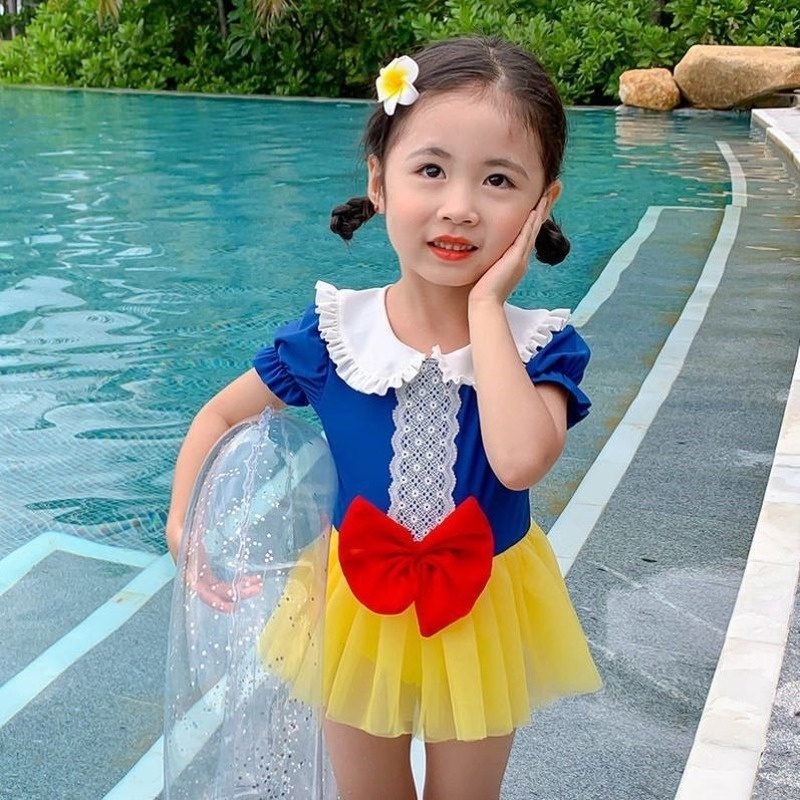 Bộ Đồ Bơi Liền Thân In Hoạt Hình Công Chúa Bạch Tuyết Dễ Thương Cho Bé Gái