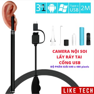 Camera nội soi lấy ráy tai cho người lớn và trẻ em tiện dụng cổng usb chuẩn hình ảnh 640 x 480 pixels
