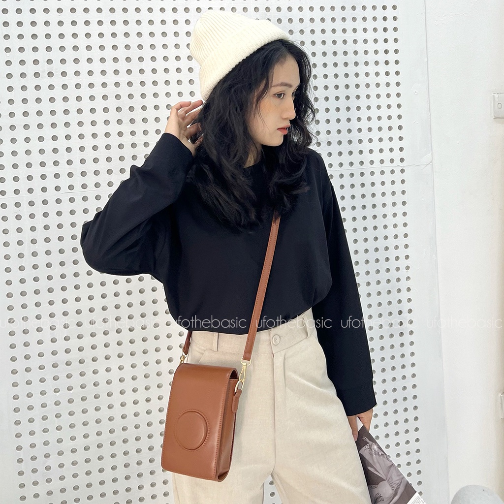 Áo thun nữ dài tay trơn freesize - chất Premium Cotton co dãn - ufothebasic