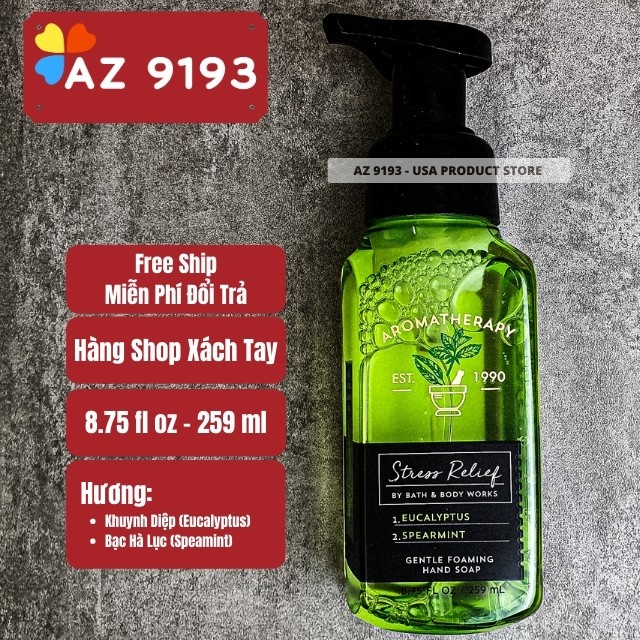 [Mua Tại Mỹ] Nước Rửa Tay Bath and Body Works 259 ml Dạng Bọt (Foaming) - AZ 9193 Nước rửa tay bọt, Nước rửa tay bbw