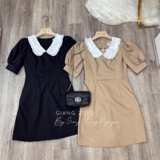 Váy phối cổ trắng
