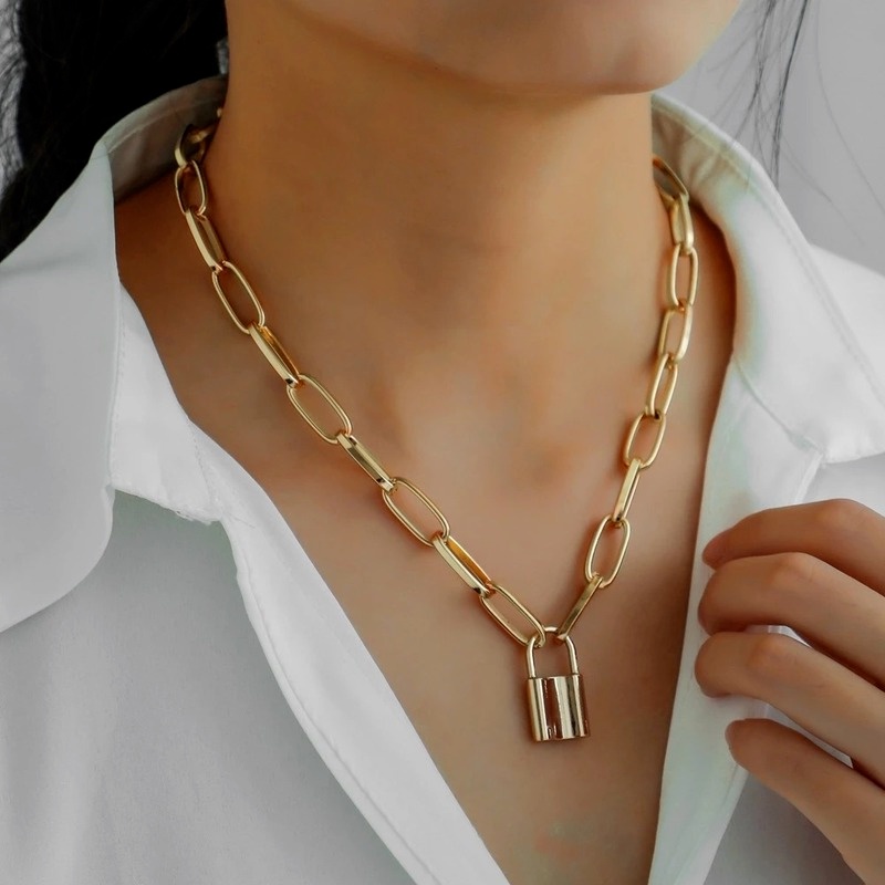 Vòng cổ Hình Ổ Khóa Thời Trang Cá Tính Dành Cho Nữ