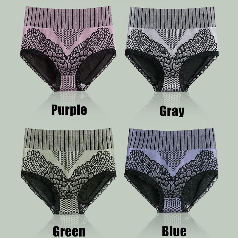 Quần Lót Cotton Lưng Cao Định Hình Eo Thoáng Khí Cho Nữ