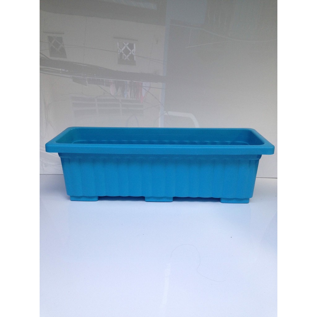Chậu nhựa dài trồng hoa, rau sạch thông minh dài 63 cm vừa khung sắt treo ban công dày dặn, bền đẹp