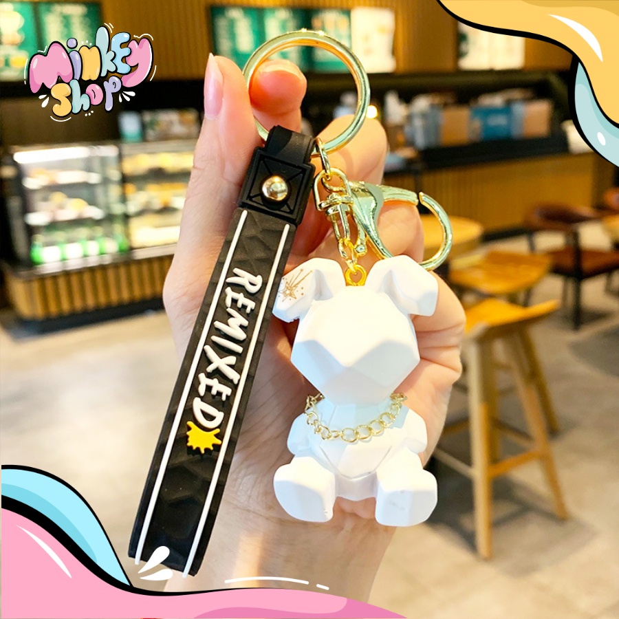 Móc khóa Gấu REMIXED Dễ Thương Phụ Kiên Ô Tô, Túi Xách, Ba Lô Cute 02MKG -Minkey